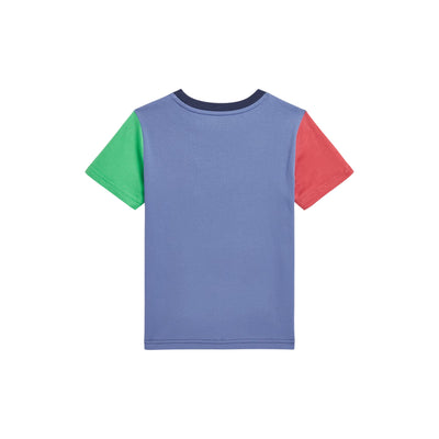 T-shirt Bambino a blocchi colore con taschino retro