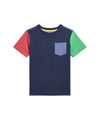 T-shirt Bambino a blocchi colore con taschino