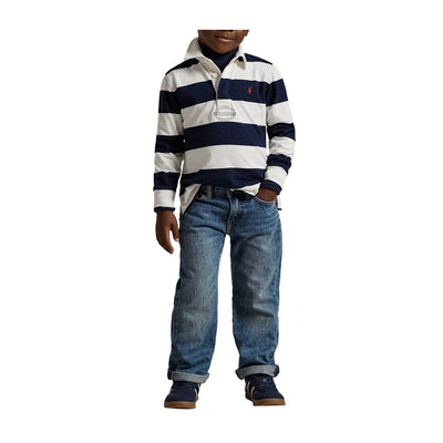 Look intero modello con Polo modello rugby Navy