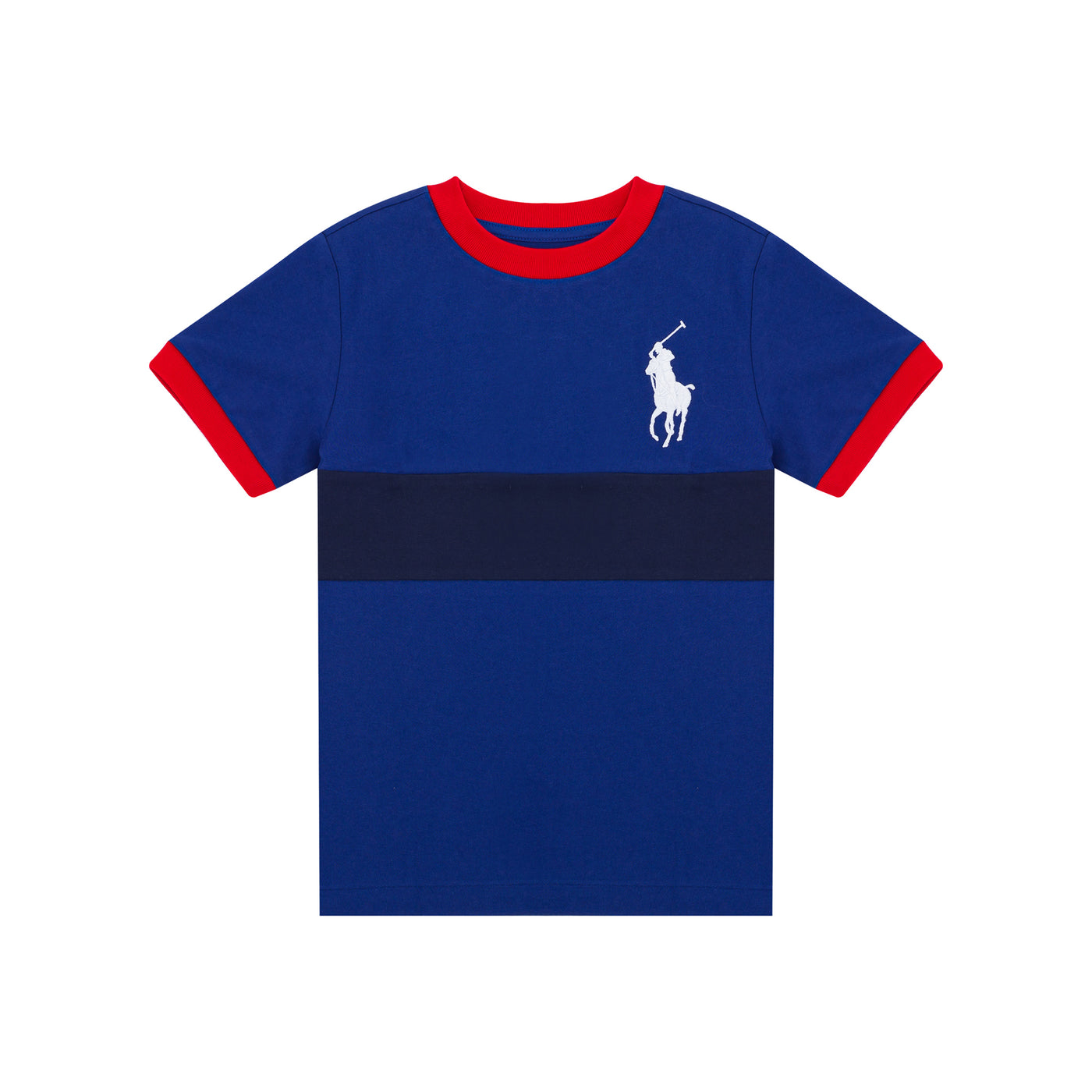 T-shirt Bambino a maniche corte, con maxi logo ed inserti a contrasto 