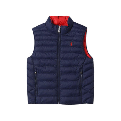 Gilet Bambino con zip frontale ed impunture orizzontali