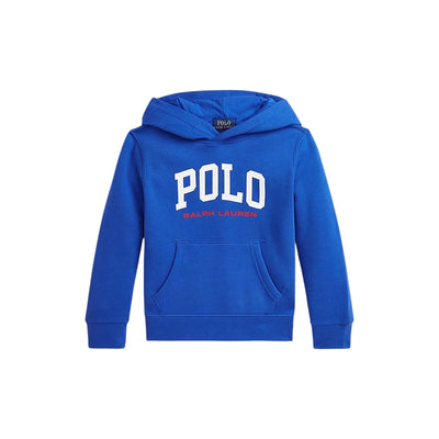 Felpa da Bambino Blu con cappuccio e logo frontale