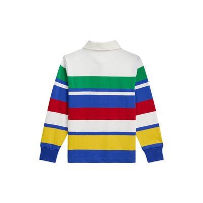 Polo Bambino a righe multicolore  retro