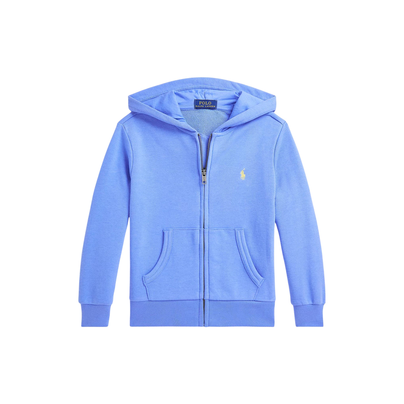 Felpa Bambino con zip in tinta unita azzurra