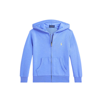 Felpa Bambino con zip in tinta unita azzurra