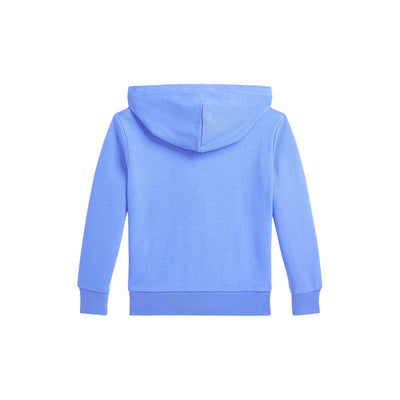 Felpa Bambino con zip in tinta unita azzurra retro