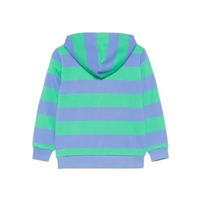 Felpa Bambino con zip a righe bicolor retro