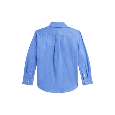 Camicia da Bambino in lino azzurro retro