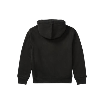 Felpa Bambino con zip e cappuccio Nero retro