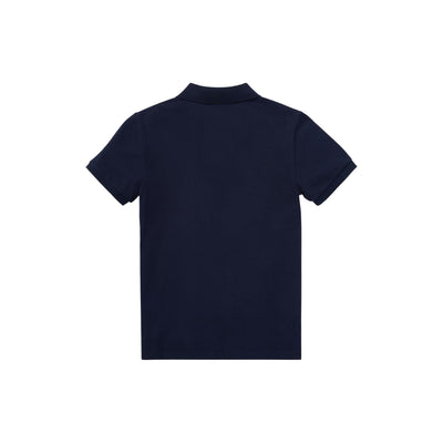 Polo Bambino in piqué di cotone Slim-Fit Navy retro