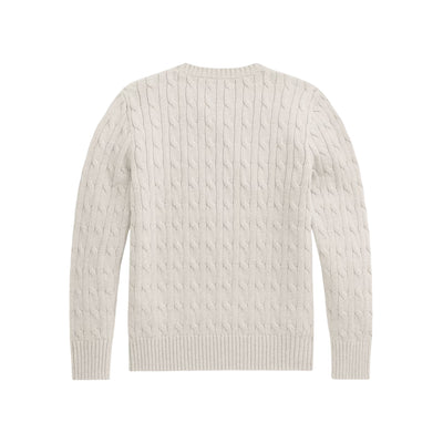 Maglia Bambino in cotone a trecce Panna retro