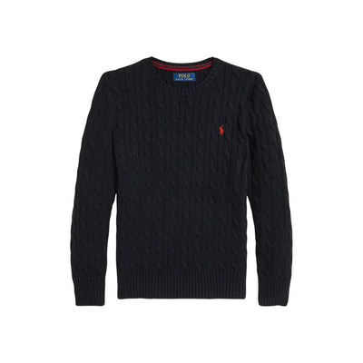 Maglione Bambino a trecce Nero