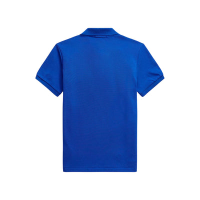 Polo Junior Blu Royal con pony ricamato in Giallo e maniche corte