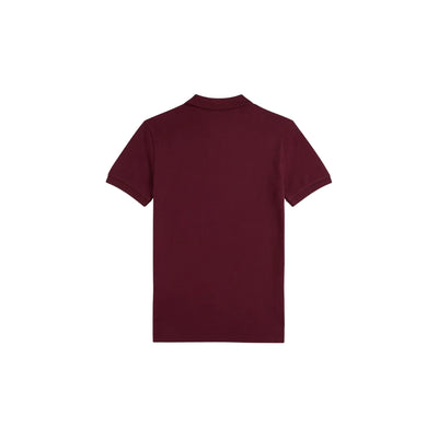 Polo Bambino in tinta unita bordeaux retro