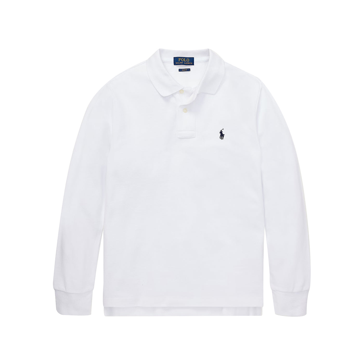 Polo Bambino in piqué di cotone Slim Bianco