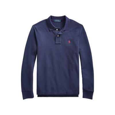 Polo Bambino in piqué di cotone Slim Navy