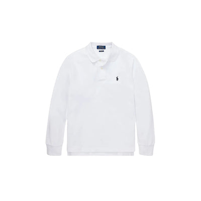 Polo Junior in cotone traspirante Bianco, con polsini