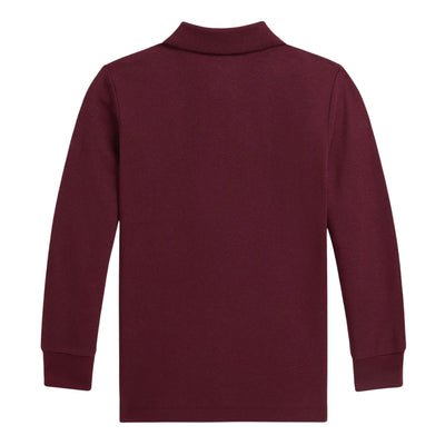 Polo Bambino a maniche lunghe Bordeaux retro