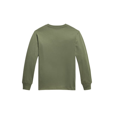 T-shirt Ragazzo a maniche lunghe Verde oliva retro