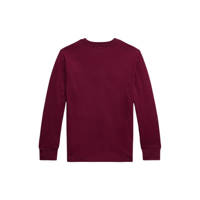 T-shirt Ragazzo a maniche lunghe Bordeaux retro
