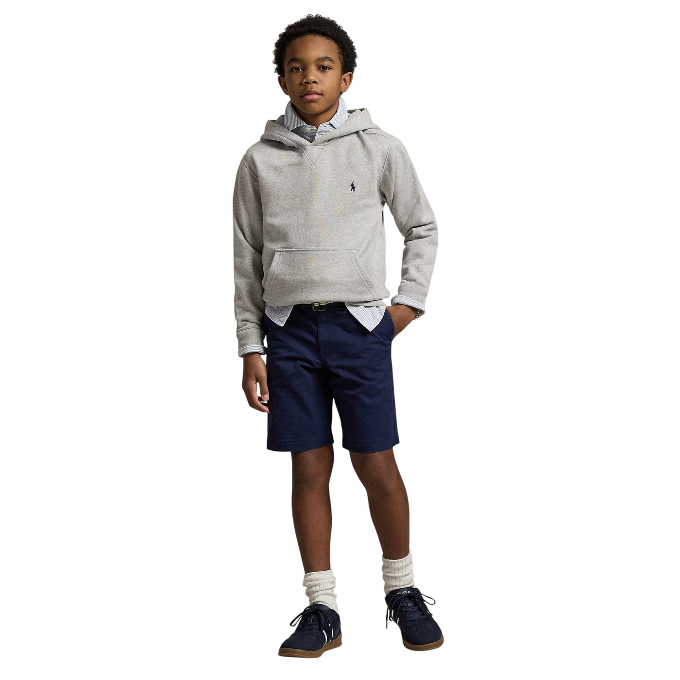 Shorts Bambino Straight-Fit Navy modello intero frontale