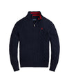 Maglione Bambino a trecce con zip Navy