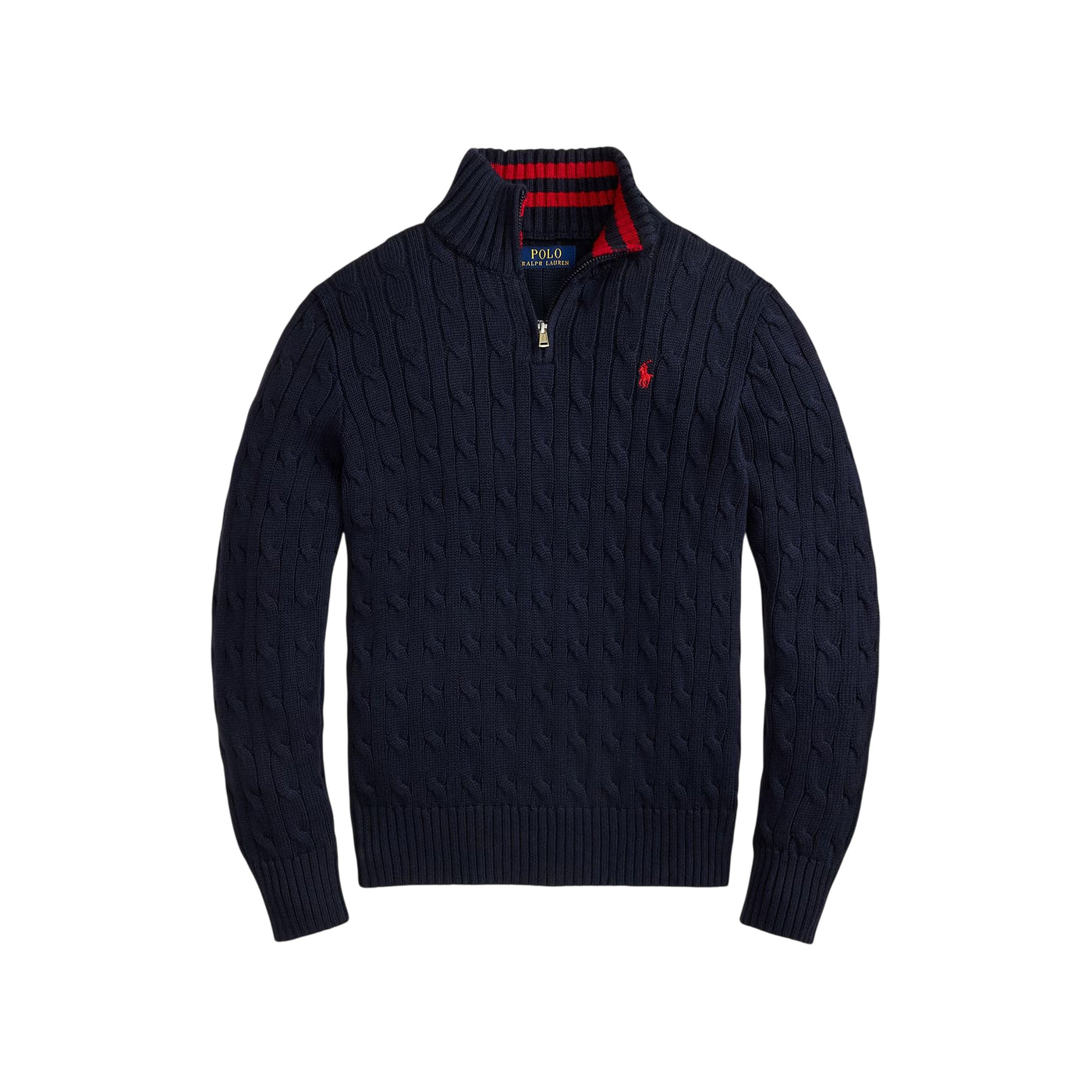 Maglione Bambino a trecce con zip Navy