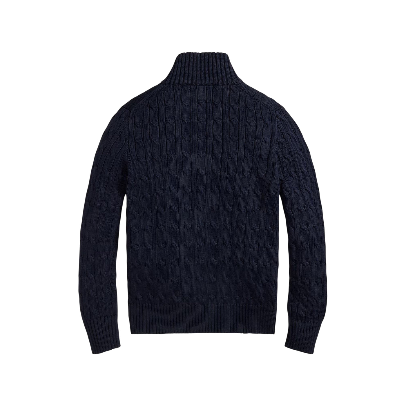 Maglione Bambino a trecce con zip Navy retro