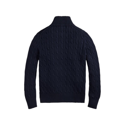 Maglione Bambino a trecce con zip Navy retro