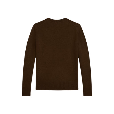 Maglia Bambino in lana a girocollo Marrone retro