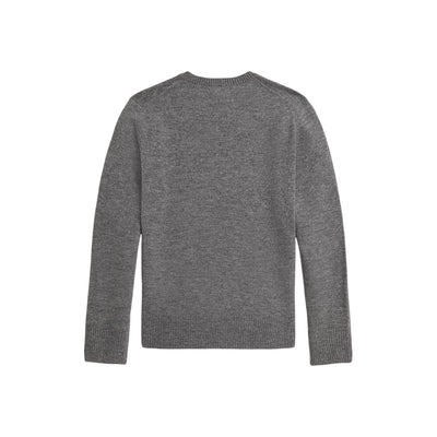 Maglia Bambino in lana a girocollo Grigio retro
