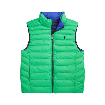 Gilet Bambino P-Layer 2 double-face tinta unita verde