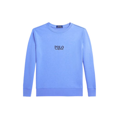 Felpa Bambino in tinta unita azzurro con logo