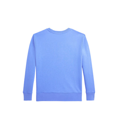 Felpa Bambino in tinta unita azzurro con logo retro