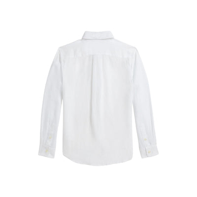 Camicia da Bambino in lino bianco retro
