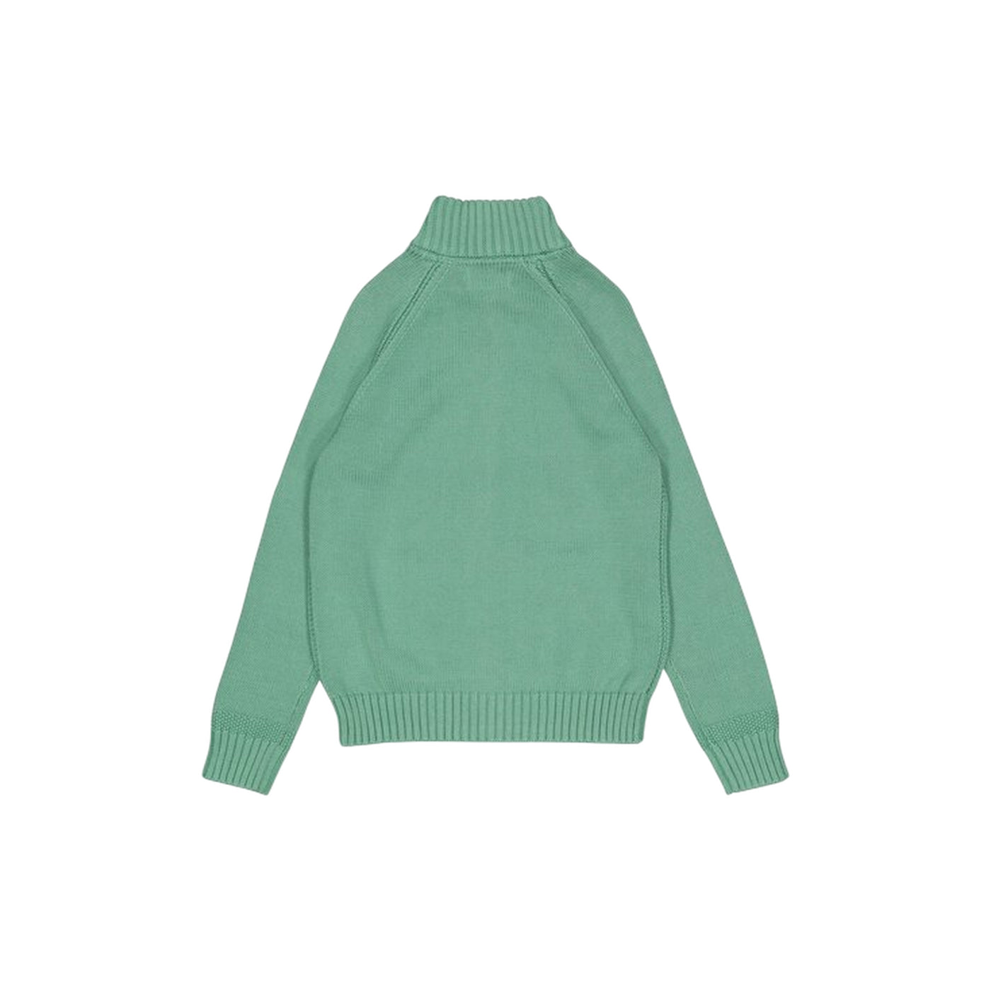 Cardigan Bambino Verde full zip con pony iconico Blu