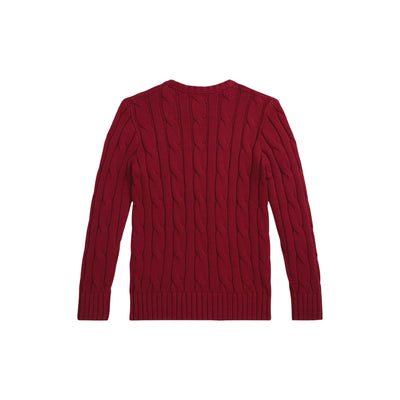 Maglia Bambino in cotone a trecce Rosso retro