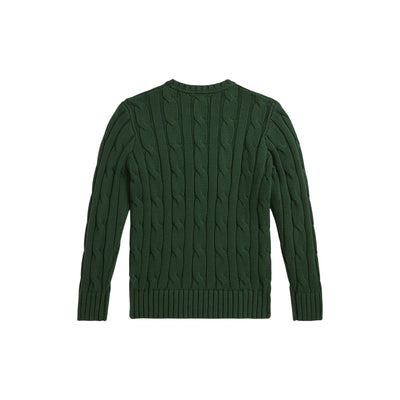 Maglia Bambino in cotone a trecce Verde retro