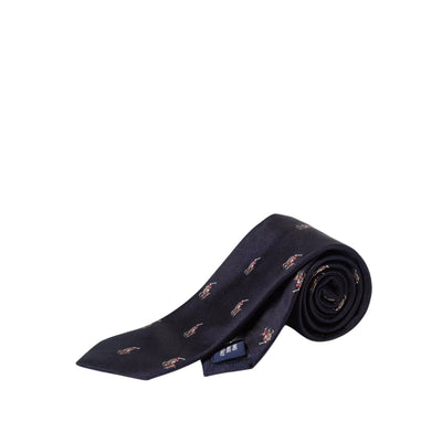 Cravatta Bambino con motivo pony e sfondo Blu 