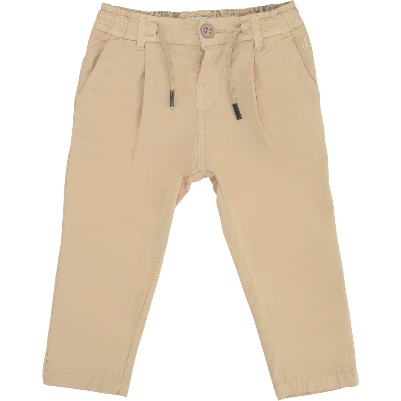 Pantaloni Beige da neonato con vita elasticizzata