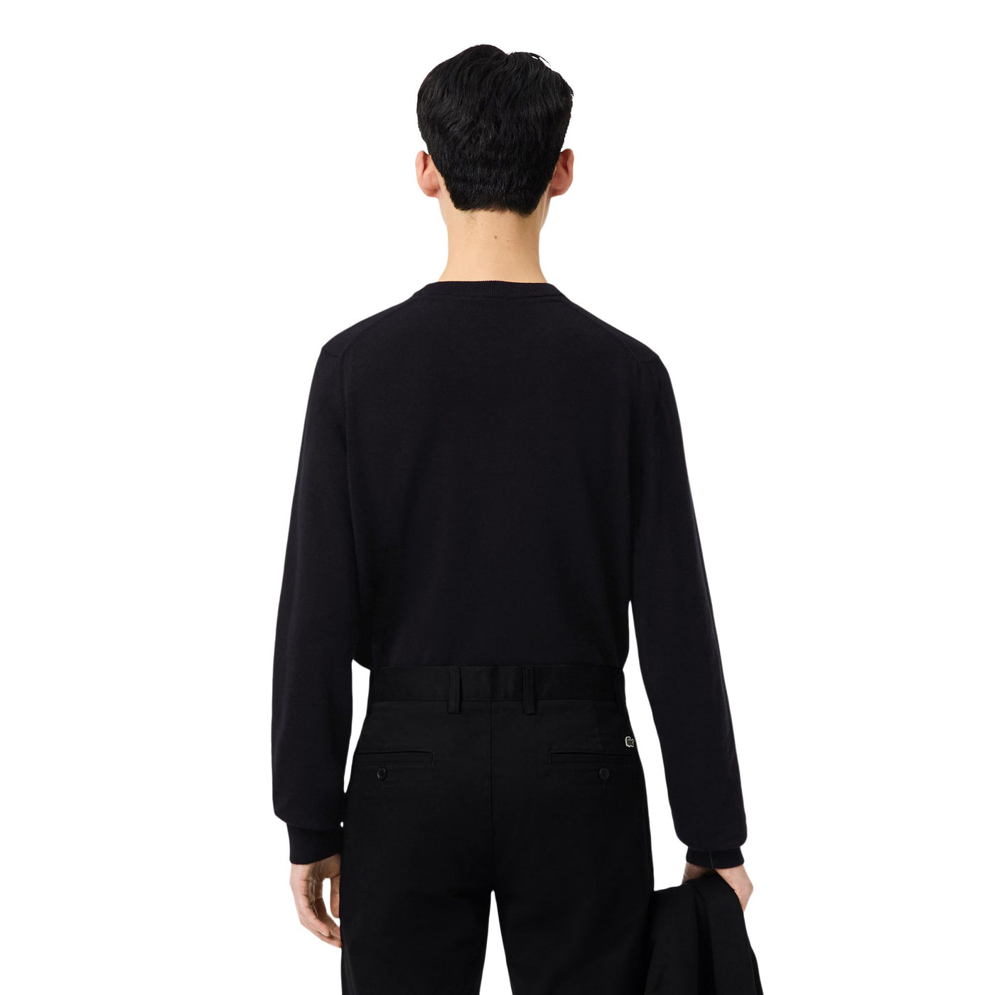Pullover girocollo monocromatico in cotone