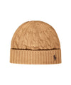 Cappello Uomo in misto lana Beige, con logo laterale ricamato