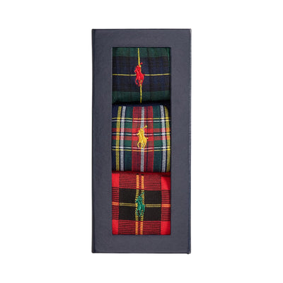 Set regalo Uomo 3 paia calze lunghe scozzesi in confezione
