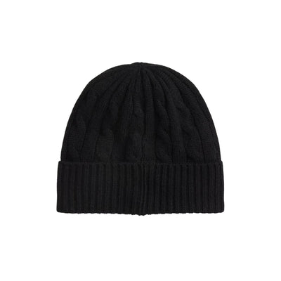 Berretto Donna in lana e cashmere a trecce Nero retro