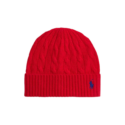 Berretto Donna in lana e cashmere a trecce Rosso