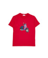 T-shirt rossa da bambino con vespa