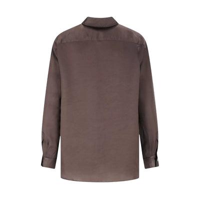 Camicia da Donna con tasche marrone retro