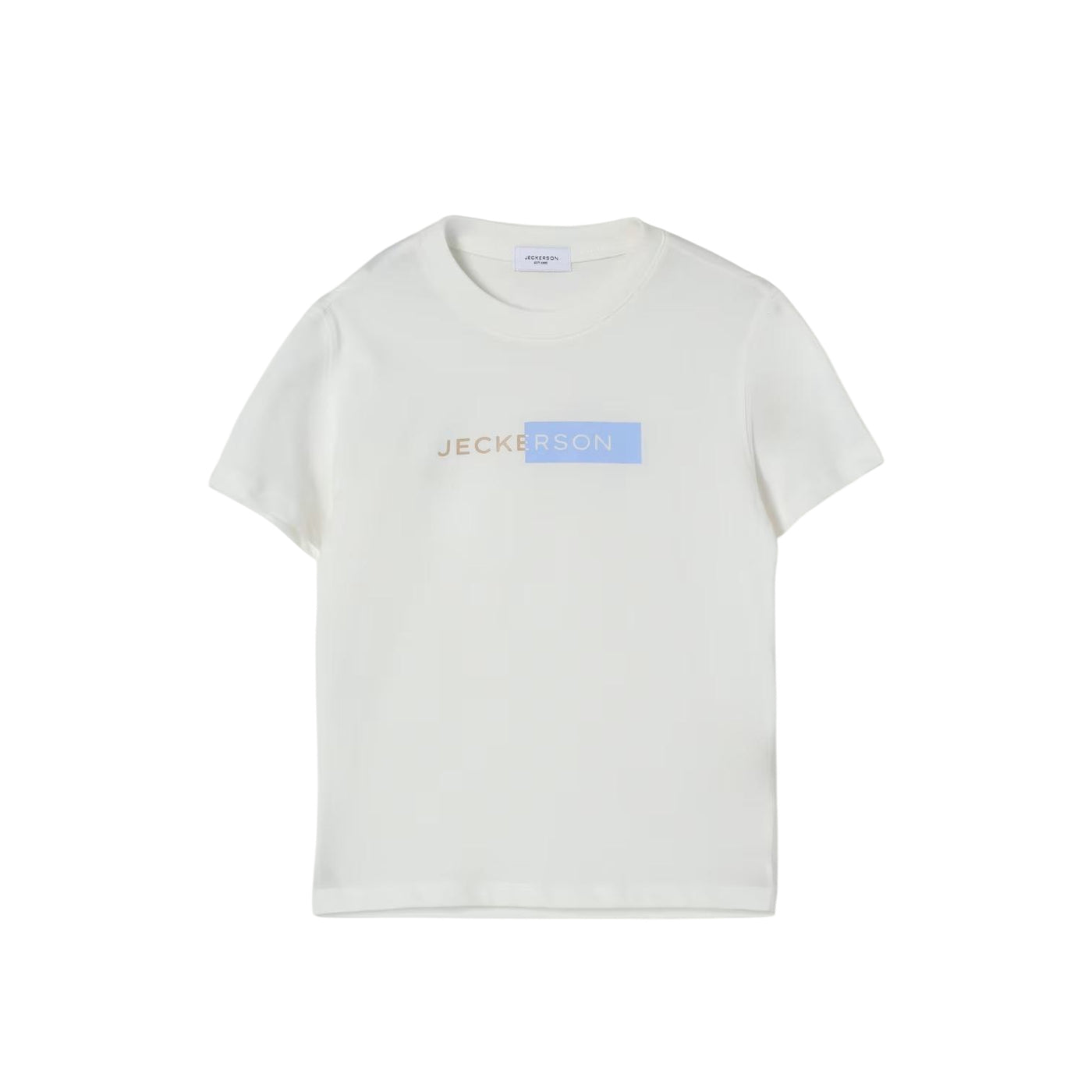 T-shirt bianca da bambino con logo frontale