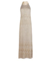 Abito lungo da donna in maglia jacquard