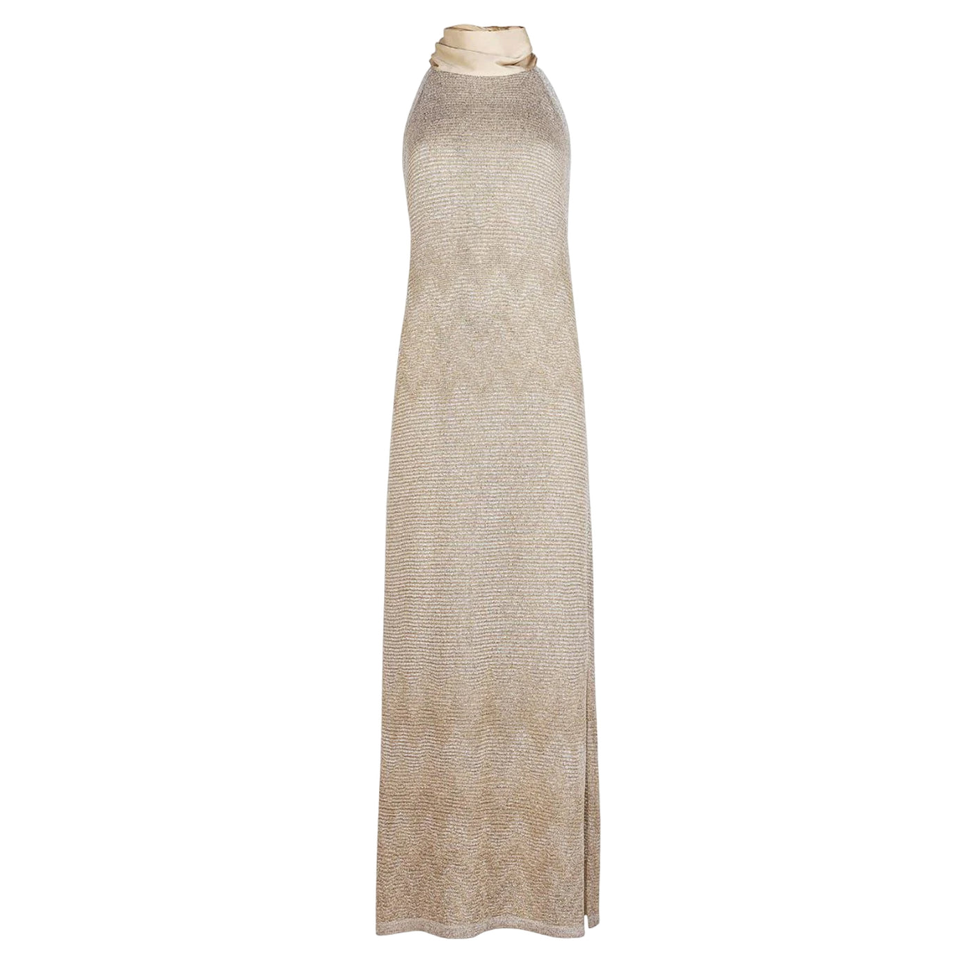 Abito lungo da donna in maglia jacquard